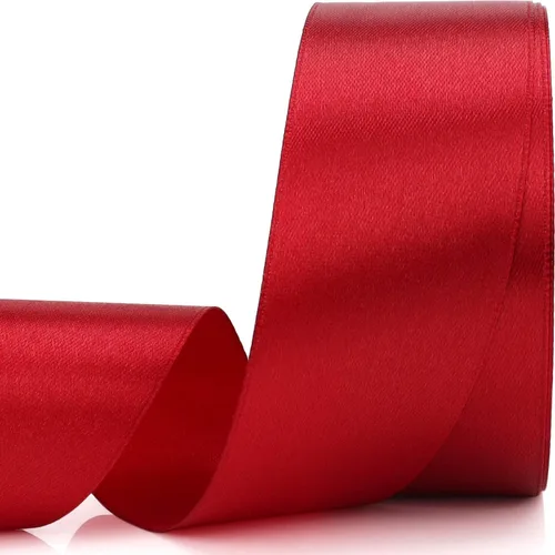 Miniatura 23 de Nsilu Cinta de satén de 25 yardas de 1-1/2 pulgadas de ancho adecuada para bodas, fiestas y cajas de regalo (rojo, 1-1/2 pulgadas)