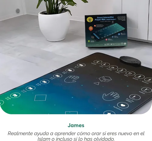 Miniatura 7 de My Salah Mat Tapete de oración interactivo inteligente para adultos y inversores para aprender suras, salah, duas y más, alfombra de oración