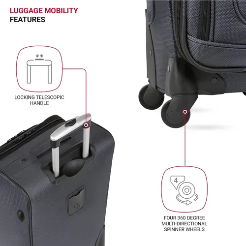 Miniatura 228 de SwissGear - Equipaje suave expandible Sion con ruedas, Negro