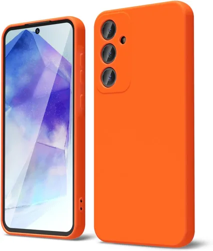 Miniatura 300 de oakxco Funda para teléfono Samsung Galaxy A12 con agarre de silicona líquida, linda delgada fina suave cubierta de gel de goma TPU lisa para mujeres