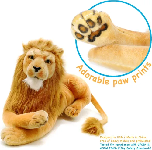 Miniatura 4 de TigerHart Lasodo The Lion - 39 pulgadas (medida de cola no incluida) Gato de peluche grande