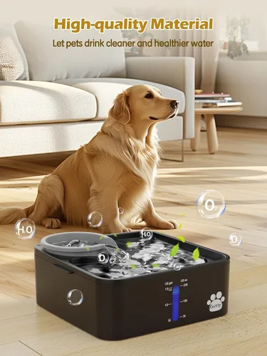 Miniatura 6 de Kastty Fuente de agua para perros de 2 galones, fuente ultra grande y ancha para mascotas, sin BPA, fuente premium para gatos con 5 filtraciones