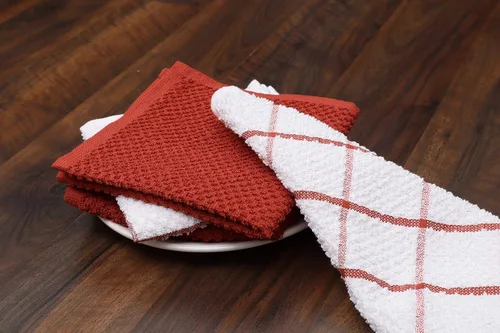 Miniatura 3 de Amour Infini paños de cocina y repasadores, 100 % algodón, muy absorbentes, se pueden lavar a máquina Caja de óxido