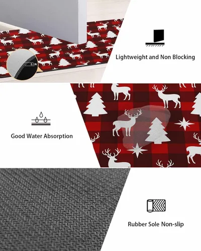 Miniatura 3 de Tapete de baño de Navidad para bañera, antideslizante, de secado rápido y absorbente, de tierra de diatomeas, fregadero, dormitorio, cocina