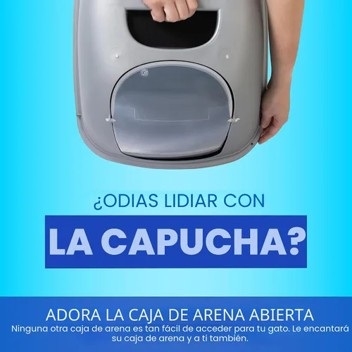 Miniatura 8 de Petmate Bandeja de arena, azul/gris, pequeña, fabricada en Estados Unidos