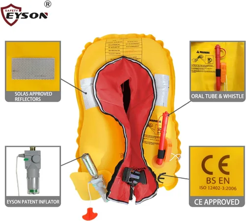 Miniatura 5 de Eyson Chaleco salvavidas inflable inflable para niño automático clásico Rojo
