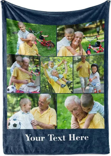 Miniatura 7 de Envío al día siguiente, manta personalizada con foto y texto - impresa en EE. UU., manta de foto personalizada con texto (forro polar 50x60)