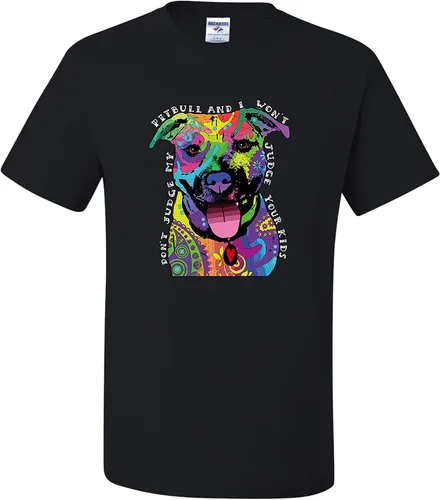 Miniatura 19 de Camisetas divertidas para hombre Don't Judge My Pitbull I Won't Judge Your Kids Púrpura