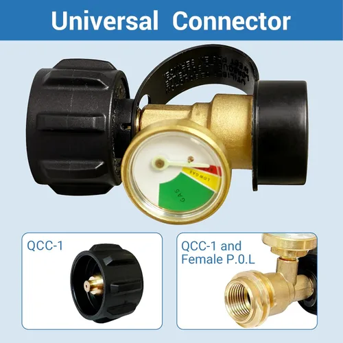 Miniatura 2 de Indicador de nivel de tanque de propano, medidor de gas propano para tanque de propano LP de 5 libras - 40 libras con QCC1/tipo, universal