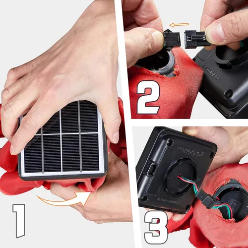 Miniatura 8 de Yaheetech - Paraguas de 9 pies con energía solar para patio - Paraguas de mesa de mercado con protección UV, 32 luces LED y sistema de inclinación