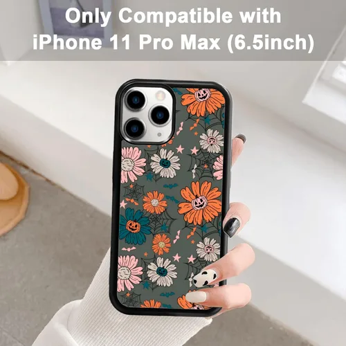 Miniatura 7 de Funda para iPhone 11 Pro Max, funda protectora de poliuretano termoplástico (TPU) a prueba de golpes, diseño de cabeza de calabaza, diseño de araña