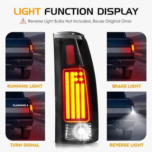 Miniatura 2 de Conjunto de luz trasera LED (humo) + tercera luz de freno (roja) para Chevy GMC C/K 1500 2500 3500 88-99, Silverado 94-98, Blazer 92-94 - 3 piezas