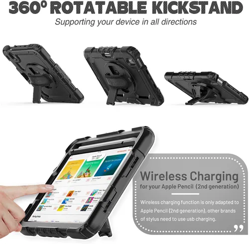 Miniatura 5 de SEYMAC stock Funda para iPad mini 7 (A17 Pro) 2024/Mini 6 de 8.3 pulgadas con protector de pantalla y soporte para lápiz