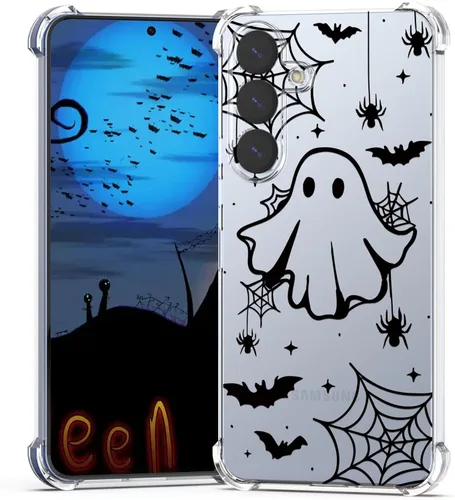 Miniatura 44 de Funda de Halloween para Google Pixel 6A transparente con diseños de murciélagos fantasmas, funda para teléfono para niñas, elegante, delgada, a