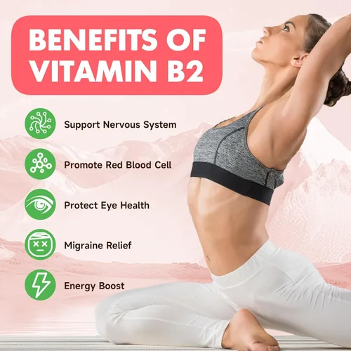 Miniatura 3 de MEENCCD Paquete de 2 gomitas de vitamina B2, riboflavina, suplemento de 400 mg con magnesio para niños y adultos, gomitas B2 para alivio