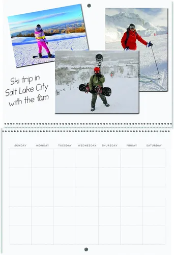 Miniatura 4 de Reskid Calendario de pared en blanco para álbum de recortes, paquete de 2, cartulina de 80 libras, sin fecha, 12 x 9 pulgadas, cerrado