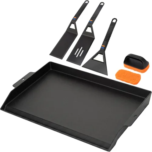 Miniatura 12 de Utheer Griddle Kit, 17" x 13" Pre-Seasoned Cast Iron Flat Top Griddle with 5-Piece Scratch-Free Nonstick Safe Nylon Tools, Universal Grill Griddle