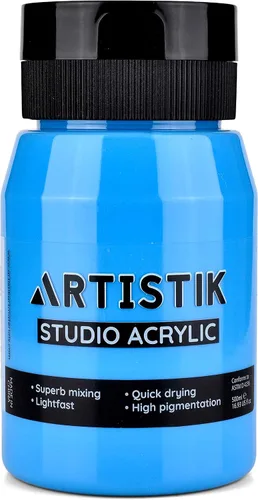 Miniatura 9 de Artistic - Tarro de pintura acrílica, de alto pigmento, suministros de pintura a prueba de decoloración, adecuado para lienzo, madera, cuero, tela