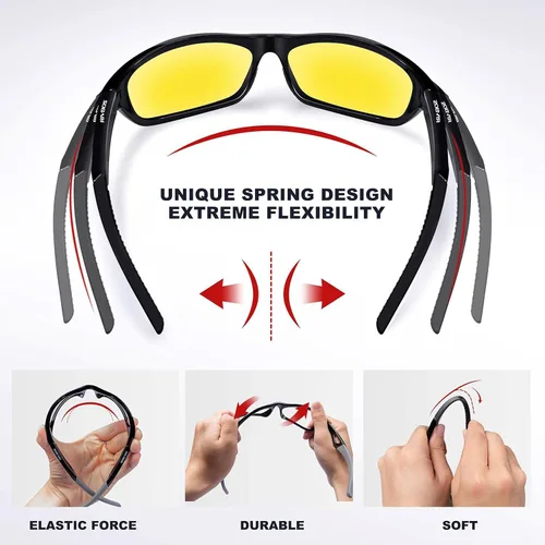 Miniatura 2 de RIVBOS Polarized Sports Sunglasses Driving Sun Glasses Shades for Men Women Tr90 Frame for Cycling Fishing Running RB831 Versión Black Night