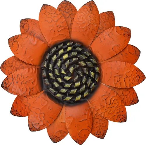 Miniatura 8 de EASICUTI Decoración de pared de metal azul con flores de metal para colgar en interiores y exteriores, hogar, baño, cocina, dormitorio, sala