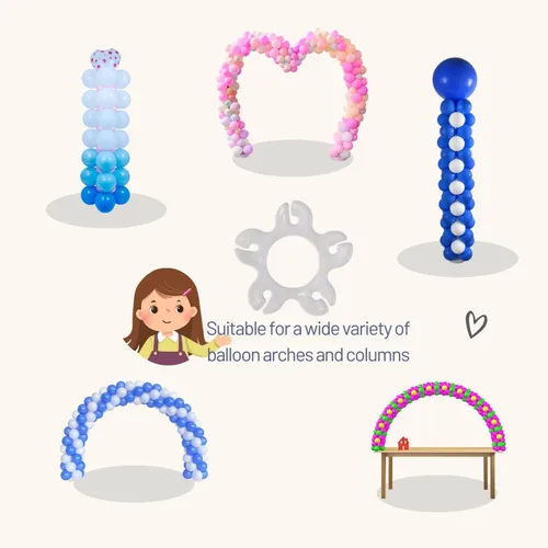 Miniatura 6 de Miliocry 100 clips de arco de globos, clips de globo reutilizables para arco de globos, suministros de globos de plástico para soporte, clips