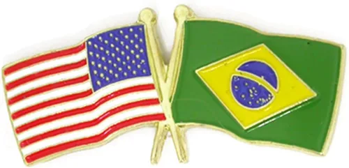 Miniatura 167 de PinMart Pin de solapa esmaltado con bandera de la amistad cruzada de Estados Unidos y el mundo