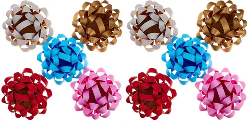 Hallmark Lazos de regalo de papel kraft (5 lazos: dorado, blanco, azul, rojo, rosa) para cumpleaños, graduaciones, baby showers, regalos y más