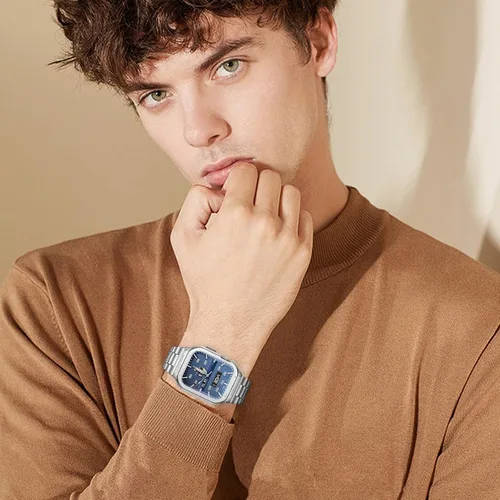 Miniatura 6 de MioHHR - Correa de acero inoxidable para reloj con estuche compatible con Apple Watch Series 6 5 4 SE3/2/1 (44 mm) Series 3/2/1 (42 mm), correa