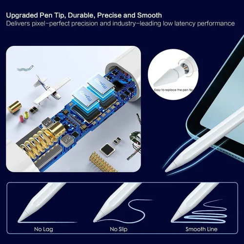 Miniatura 5 de Lápiz capacitivo para iPad de 6ª a 11ª generación, 10 minutos de carga rápida Apple Pencil compatible con lápices iPad de 2018-2025, Apple Pen