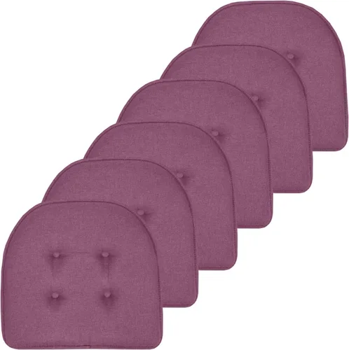 Miniatura 52 de Sweet Home Collection - Cojín de espuma viscoelástica para silla con capitoné, antideslizante, parte trasera de goma, en forma de U, 17 x 16 Piel