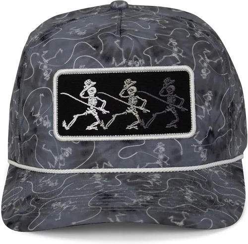 Paramount Outdoors Lengua de trucha Pesca con mosca Trucha Marrón Trucha 6 paneles Tapa de cuerda Gorra de pesca con mosca