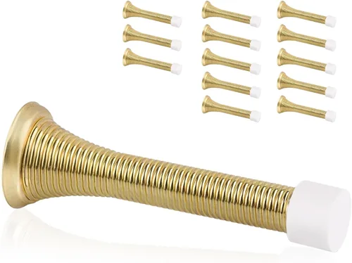 Miniatura 27 de Paquete de 18 topes de resorte para puerta, color blanco, topes flexibles de 3-1/4 pulgadas con puntas de parachoques de goma blanca