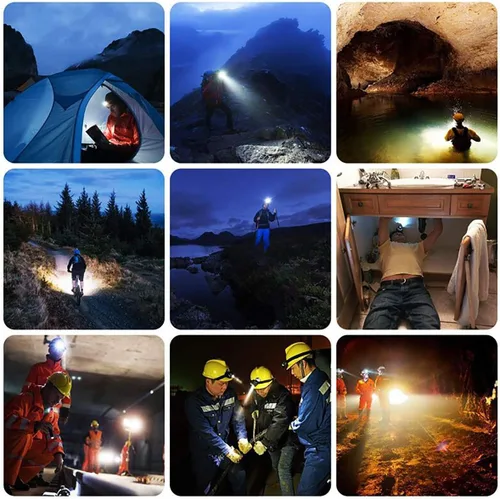 Miniatura 7 de Pocketman Linterna frontal LED, linterna impermeable con zoom, linterna LED súper brillante para camping, correr, senderismo, lectura, ciclismo