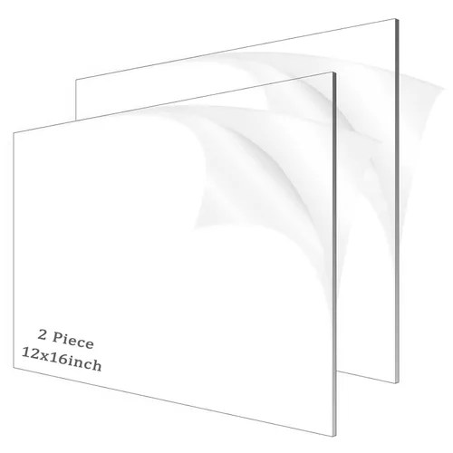 2 piezas de hojas de acrílico de 1/8" de espesor (3mm) de plexiglás transparente fundido de 12” x 16” con papel protector para letreros, proyectos