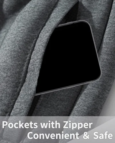 Miniatura 4 de Shiyifa Pantalones deportivos de invierno con forro polar para hombre, con bolsillos