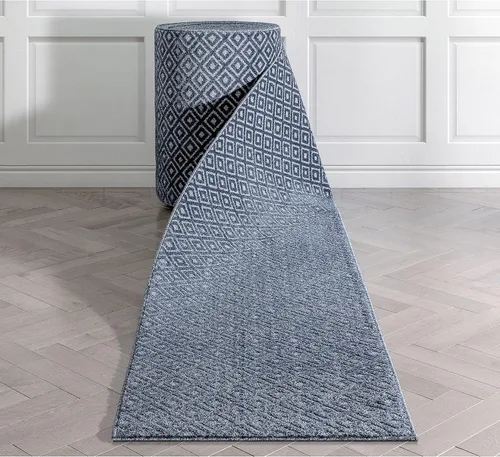 Miniatura 13 de Well Woven Alfombra de pasillo de tamaño personalizado, elige tu longitud, color gris piano, tribal, diamante, geométrico, 31 pulgadas de ancho x 16