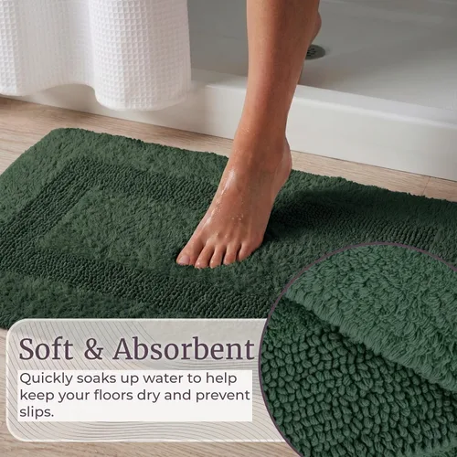 Miniatura 4 de Lavish Home Bathroom Rugs Set - 2-Piece Cotton Bathroom Mat Set, Machine Washable Standard & Large Bath Mats for Washroom, Kitchen, or Laundry Room