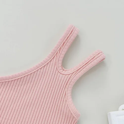 Miniatura 4 de iddolaka Conjunto de dos piezas de algodón con un hombro y pantalones cortos de color sólido, ropa casual de verano