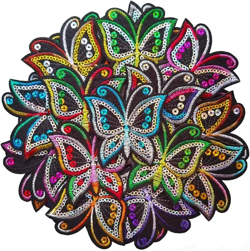 Miniatura 9 de 48 piezas de estilos surtidos al azar para coser o planchar en parches bordados para ropa, vestido, sombrero, pantalones, zapatos, cortina