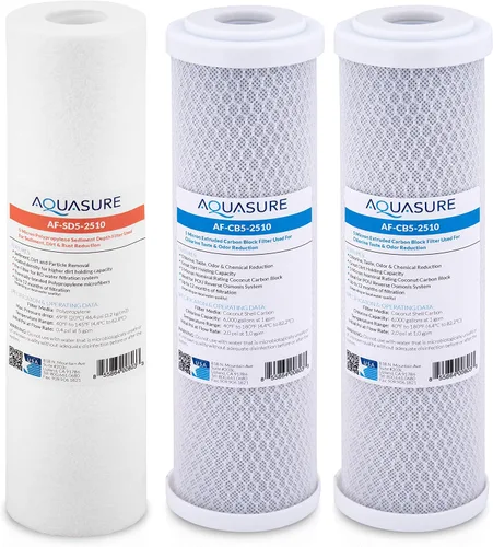 Aquasure Pioneer Series - Filtro de repuesto de 5 micrones para ósmosis inversa y filtro de agua debajo del fregadero, 10 x 2.5 pulgadas