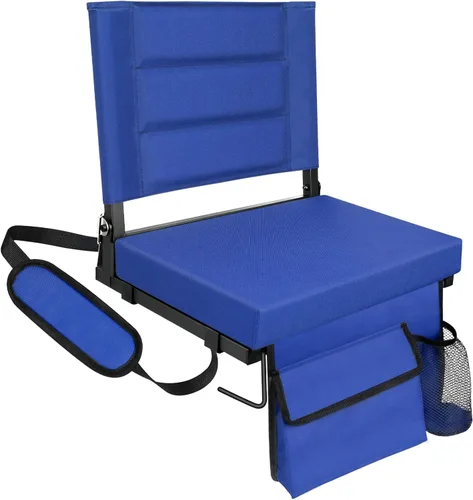 Miniatura 10 de Stadium Seats with Back Support,Bleacher Chairs with Cushion, Portable Folding Stadium Chair with Removable Cushion and Large Pocket for School