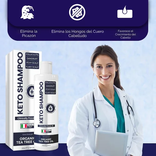 Miniatura 4 de Champú para Psoriasis Anti Caspa - Champú medicado para el tratamiento de la caspa, escamas, dermatitis seborreica y folikulitis - Solución