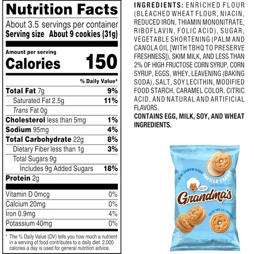 Miniatura 3 de Grandma's - Mini galletas de crema de vainilla, 3.71 onzas (paquete de 24)
