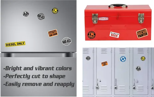 Miniatura 2 de (x4) Look Away While I Fix This Locker Magnet/Nevera Magnet/Label Lunch Tool Box Motorcycle