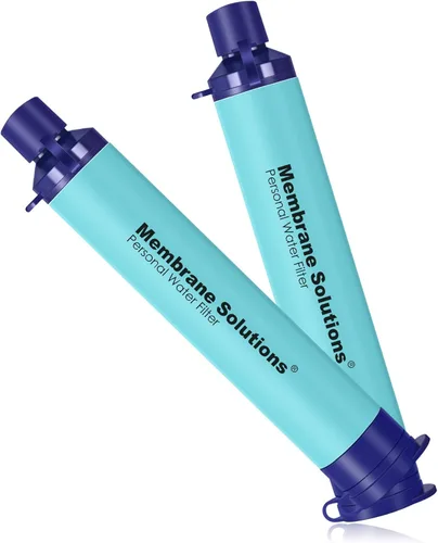 Membrane Solutions Filtro de agua de paja S1, certificado NSF/ANSI 42 y 372 y 401, equipo portátil de filtración de supervivencia, preparación para