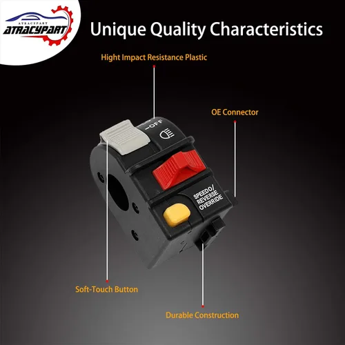 Miniatura 5 de Interruptor de faros delanteros para manillar, luz de haz de luz alta/baja/apagado/parada para Polaris Sportsman 400 500 700 Magnum 325 330