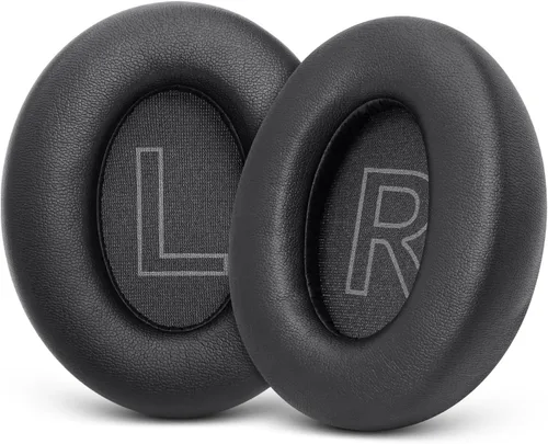 GVOEARS Almohadillas de repuesto para auriculares Anker Soundcore Life Q20, almohadillas con piel proteica más suave, espuma de aislamiento de Negro