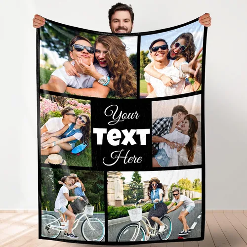 Miniatura 13 de Manta de fotos personalizada para bodas, parejas, fotos para familiares, amigos, regalos personalizados de Navidad y cumpleaños, fabricada