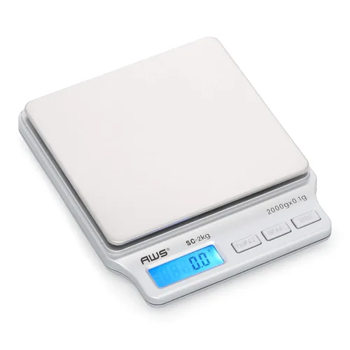 Miniatura 8 de American Weigh Scales Serie SC Balanza de Peso Digital de Precisión para Cocina, Balanza de Medición de Alimentos, 2kg x 0.1g (Plata), AMW-SC-2KG