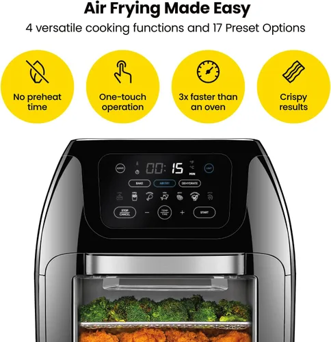 Miniatura 3 de CHEFMAN Freidora de aire digital multifuncional+asador, deshidratador y cocina eléctrica para huevos, caldera rápida para escalfar, vaporizador